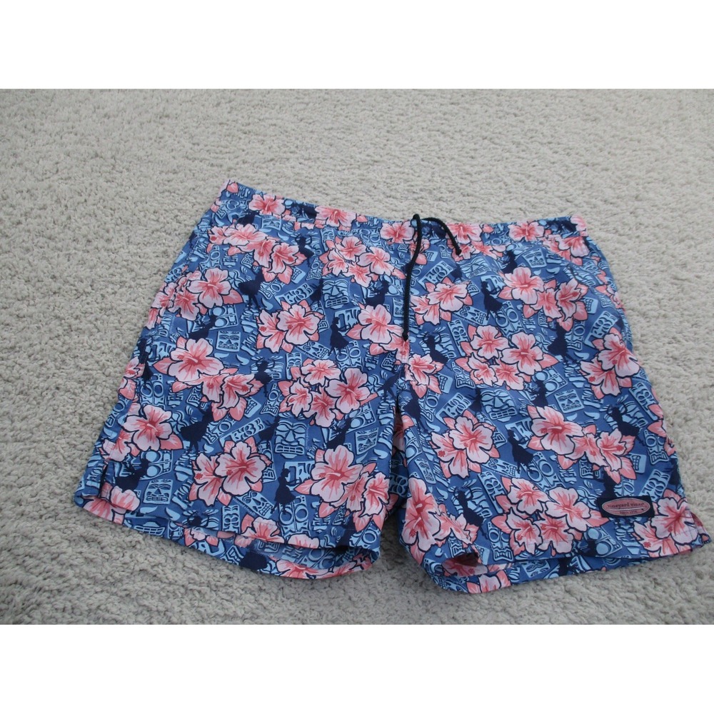 Vineyard Vines Board Shorts Men Large Blue Swim Trunks Fishing Beach Draw String
